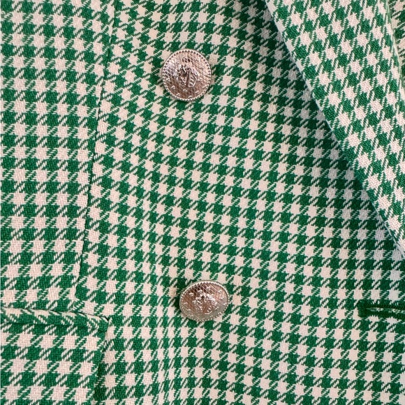 NWT Zara Green Houndstooth Blazer - Picture 4 of 5